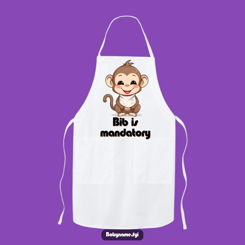 Funny Baby Monkey Messy Apron: Kitchen Fun with Playful Smudges
