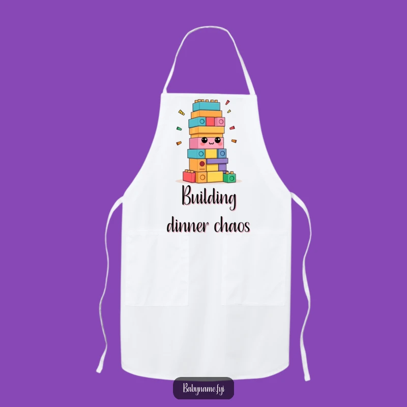 Funny Confused Blocks Apron - Hilarious Self-Building Kitchen Gift, Fun
