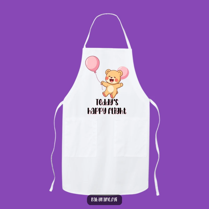 Funny Apron: Teddy Bear's High-Flying Fun!