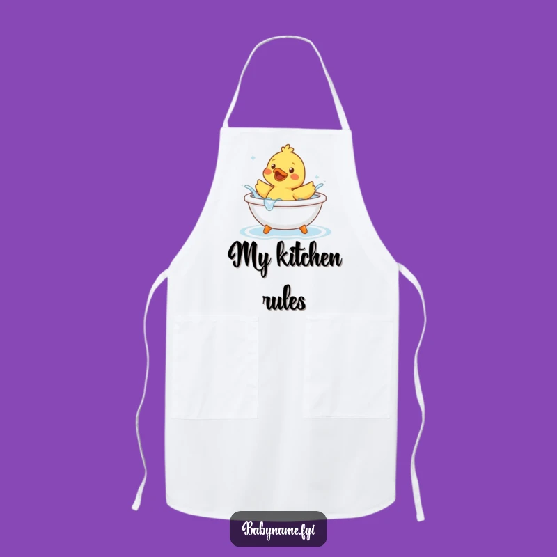 Funny Rubber Duck Splashing Apron - Quirky Bathtime Kitchen Gift