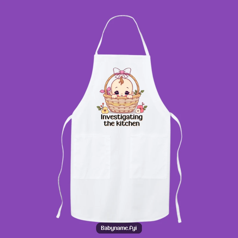 Funny Curious Baby Gift Basket Apron - Cook with Playful Peek-a-Boo Humor