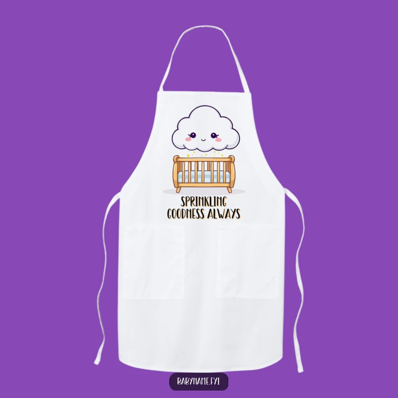 Funny Cloud Sprinkling Sparkles Apron - Adorable Baby Shower Kitchen Gift