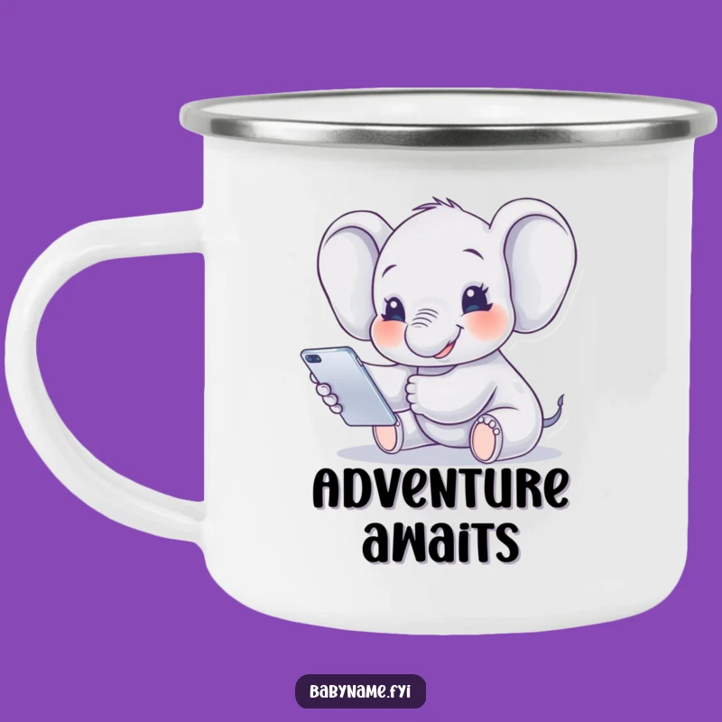Funny Baby Elephant Mobile Camping Mug: Adventure with a Smiling Jumbo