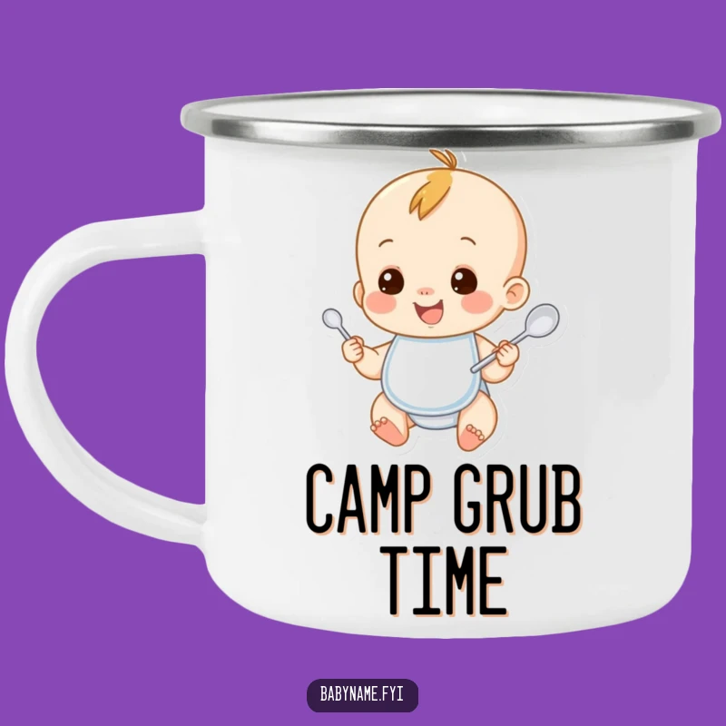 Funny Baby Bib Camping Mug: Little Eater Enamel Cup, Perfect Humorous Gift