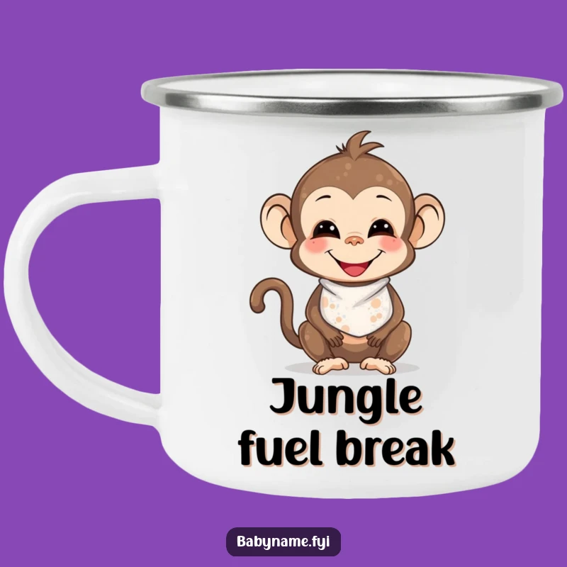 Funny Baby Monkey Camping Mug: Adventure and Messy Fun Outdoors