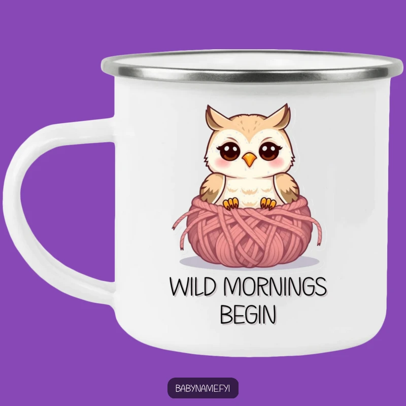 Funny Baby Owl Camping Mug: Cozy Sips by the Fire