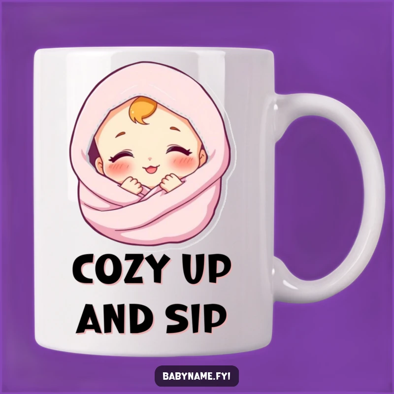 Funny Baby Blanket Mug – Content Smile for Peaceful Mornings