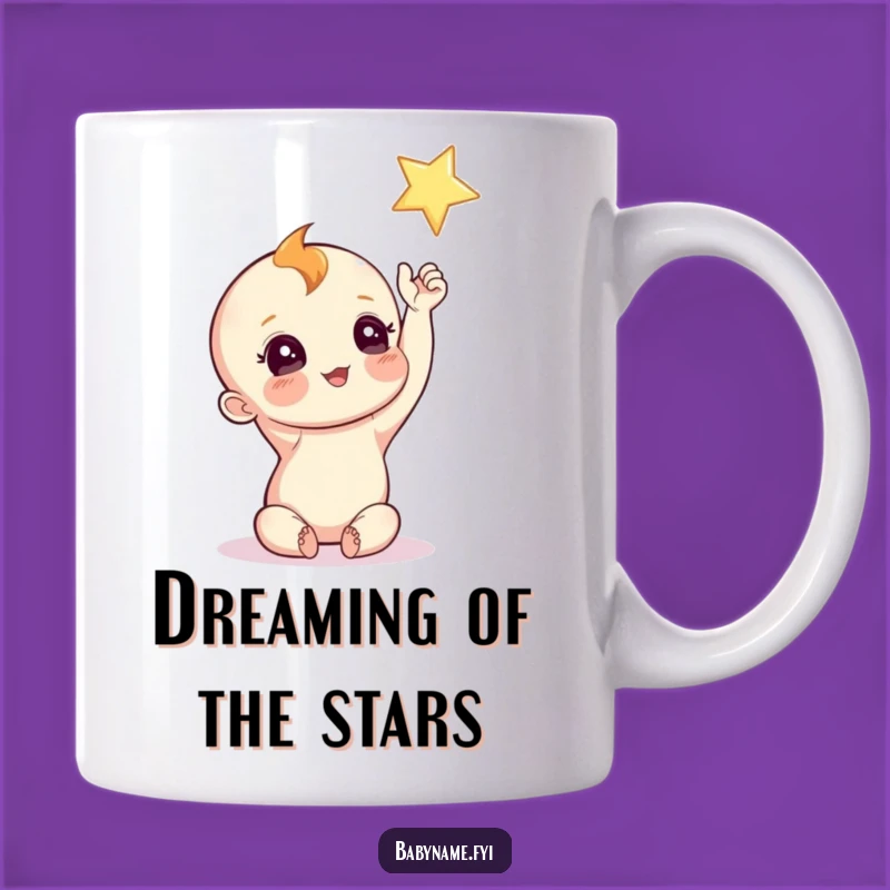 Funny Baby Star Mug: Curious Reach for Twinkle, Dreamy & Humorous Gift for All