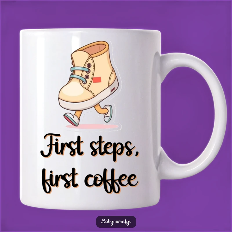 Funny Baby Shoe Walking Mug - Comical First Steps Gift for New Parents