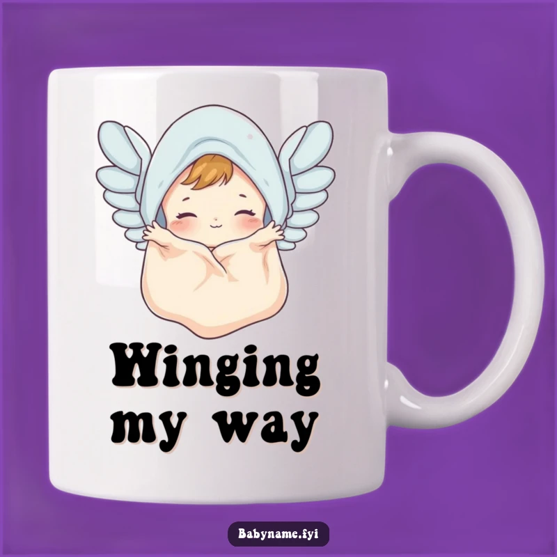 Funny Baby Blanket Mug - Flapping Wings Gift for Dreamy Mornings