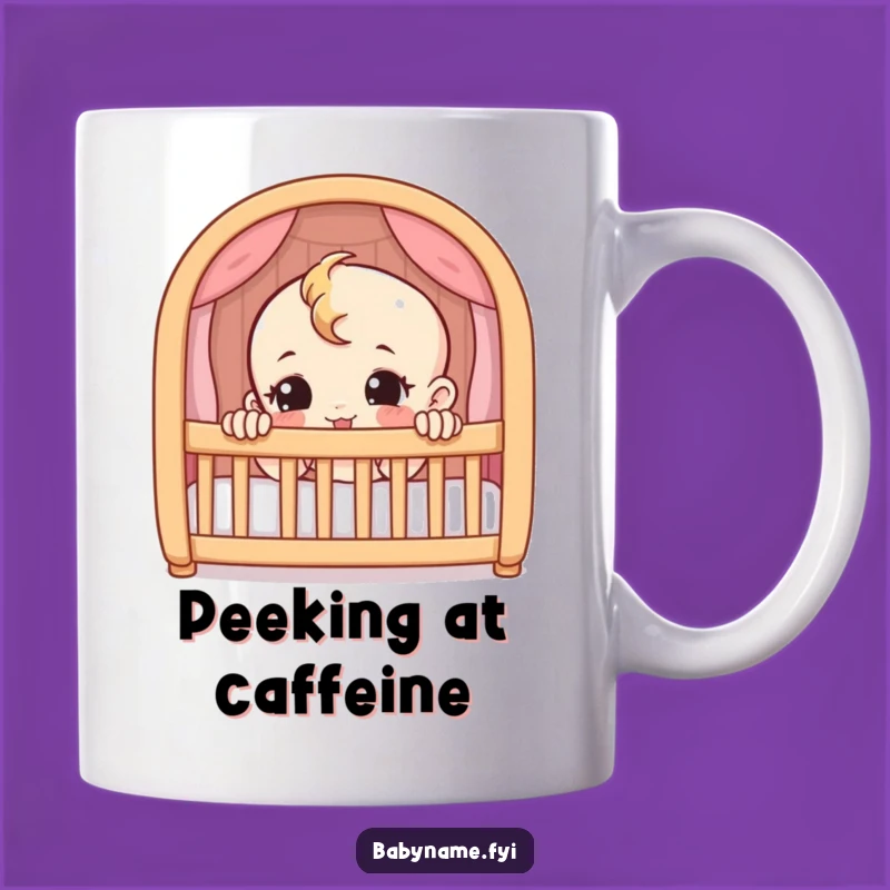 Funny Baby Crib Mug – Mischievous Peek for Playful Mornings