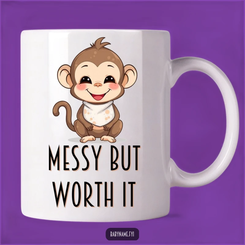 Funny Baby Monkey Messy Bib Mug: Adorable Mishaps for a Hilarious Gift