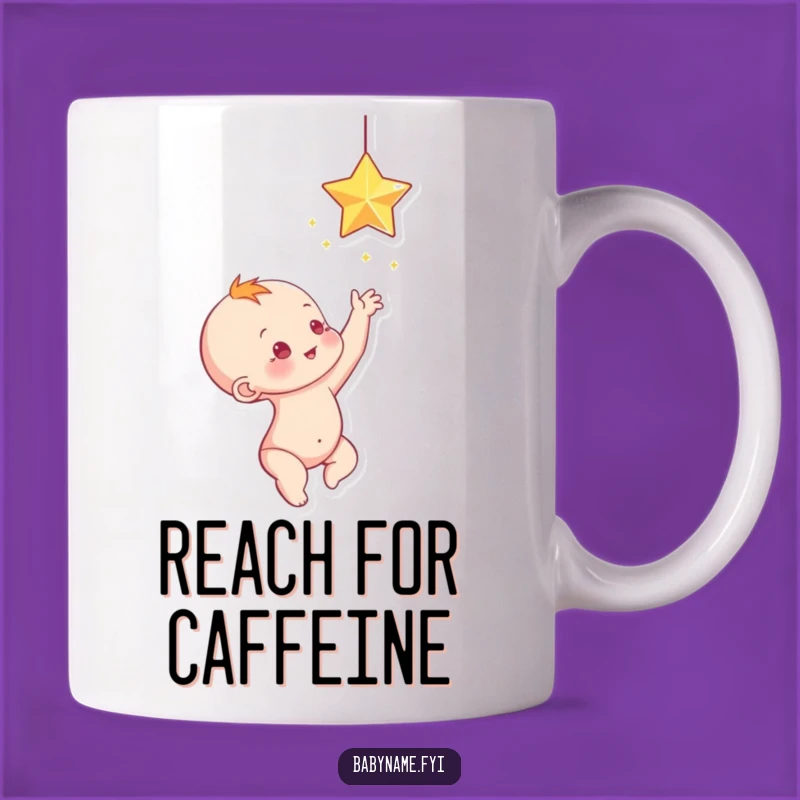 Funny Baby Star Reach Mug: Dream Big with Cute Humor