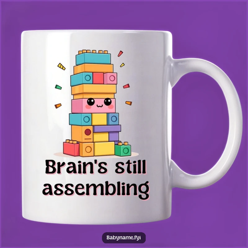 Funny Confused Blocks Mug - Hilarious Self-Building Design, Perfect Gift
