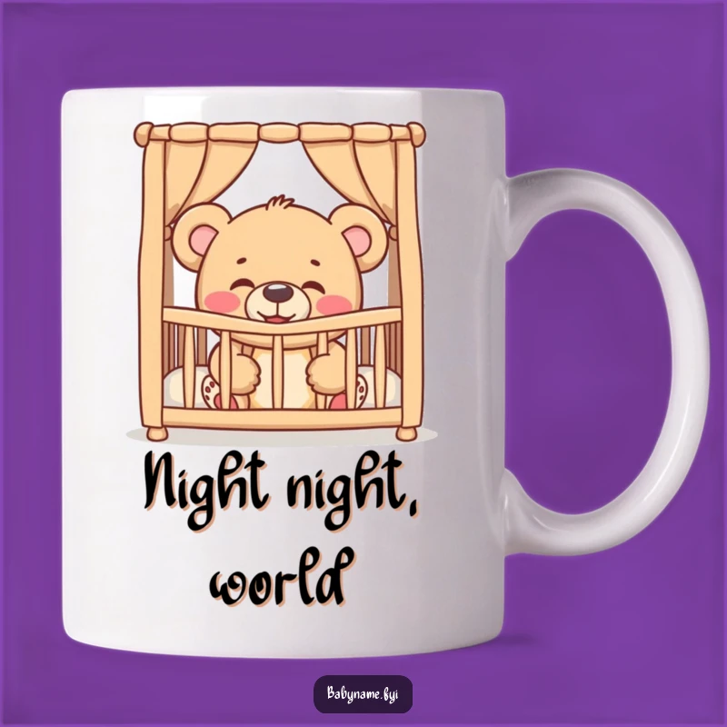 Funny Giggling Teddy Bear Crib Mug - Adorable Baby Humor Gift for Parents