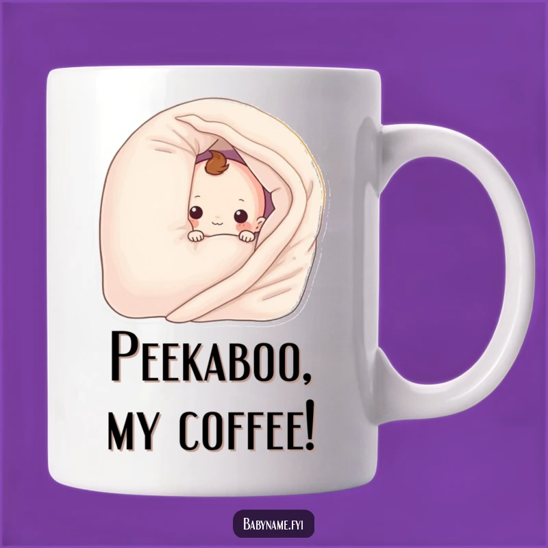 Funny Peek-a-Boo Blanket Mug - Playful Baby Shower Gift Idea