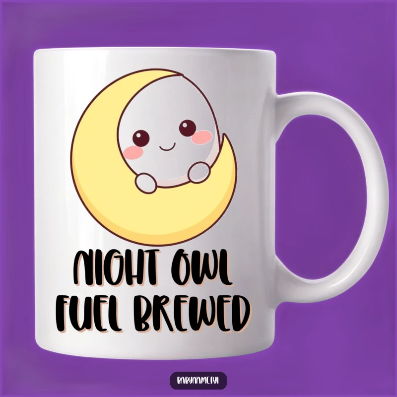 Funny Smiling Moon Mug - Whimsical Night Sky Gift for Dreamers