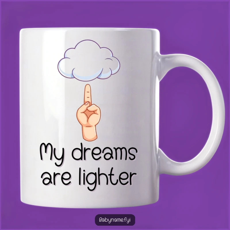 Funny Dreamer Mug: Tiny Hand Reaching Cloud - Perfect Funny Gift