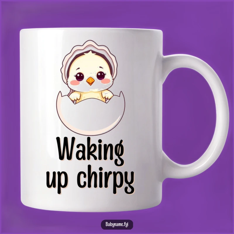 Funny Baby Bird Mug: Adorable Bonnet Chick, a Hilarious Gift for New Beginnings!