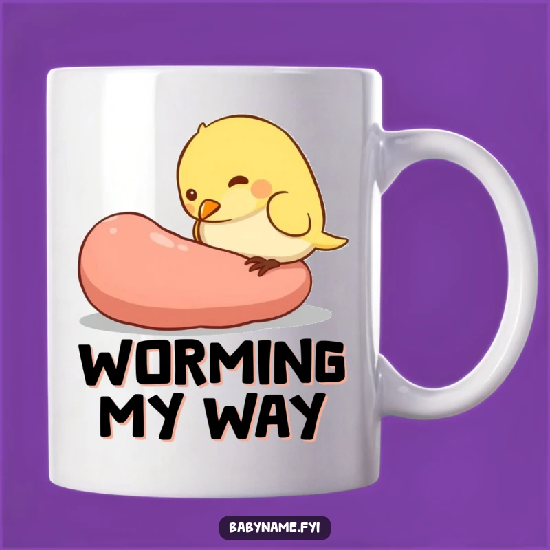 Funny Baby Bird Worm Mug, Hilarious Hungry Chick Gift for Bird Lovers
