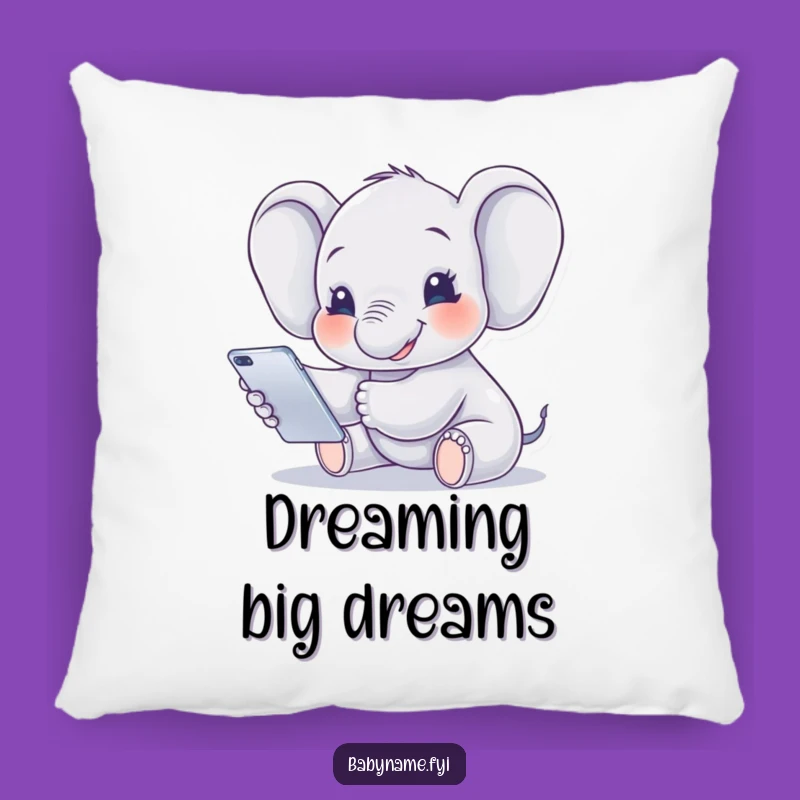 Funny Baby Elephant Mobile Pillow: Cuddly Comfort with a Smiling Jumbo
