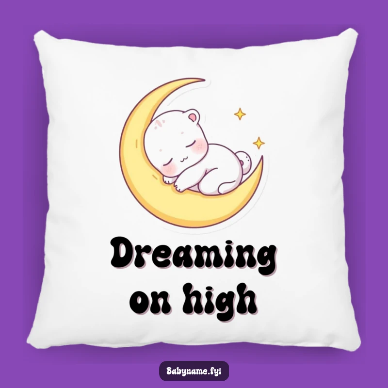 Funny Sleepy Animal Moon Pillow, Dreamy Baby Character Cushion