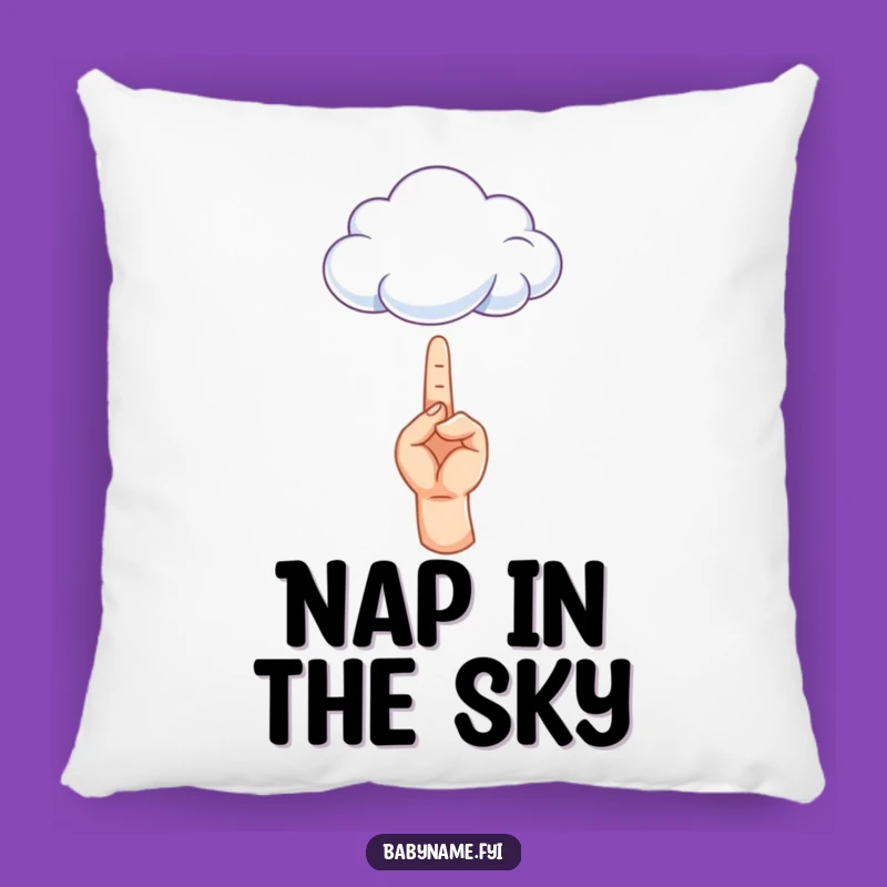 Funny Dreamy Pillow: Tiny Hand Cloud Accent - Cozy Funny Gift