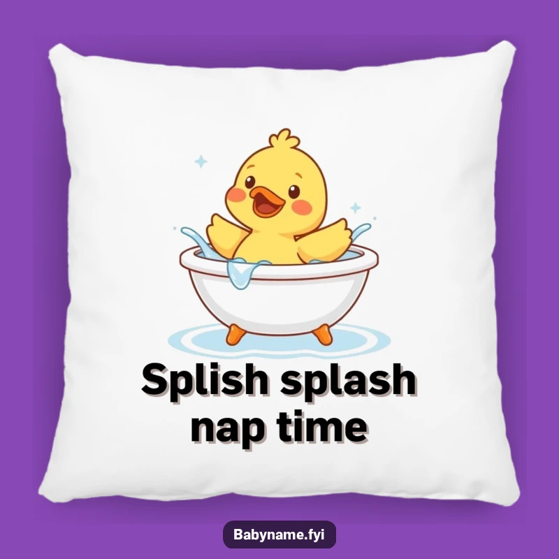 Funny Rubber Duck Splashing Pillow - Comfy Bathtime Accent Cushion