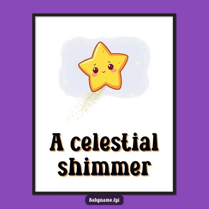 Funny Star Glitter Digital Art - Instant Celestial Night Decor Print
