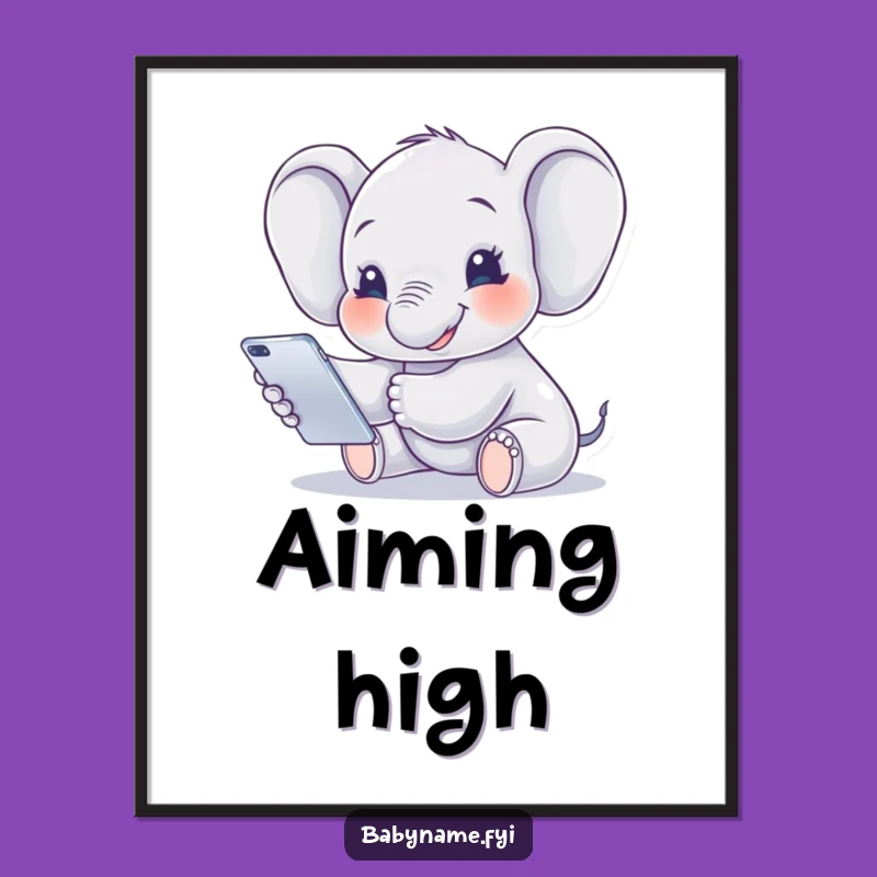 Funny Baby Elephant Mobile Digital Art: Smiling Jumbo for Instant Joy