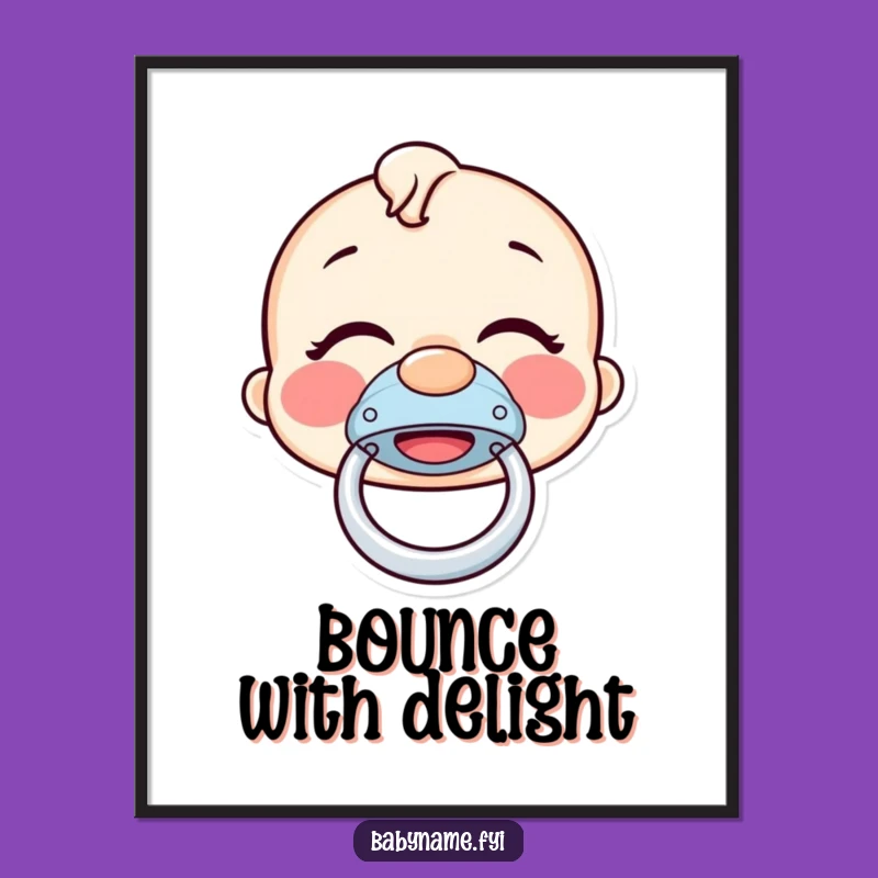 Funny Pacifier Digital Art - Giggling Bouncer Print Gift