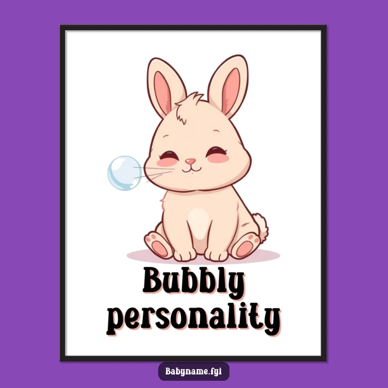 Funny Baby Bunny Bubble Digital Art: Playful Bunny for Instant Joy
