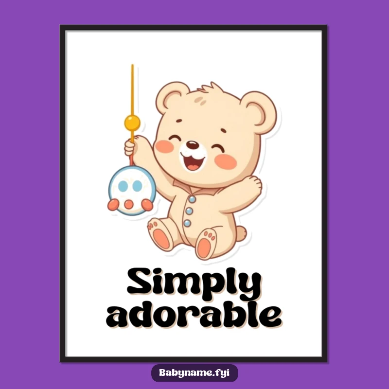 Funny Baby Bear Cub Onesie Digital Art: Bring Cute Humor to Your Walls