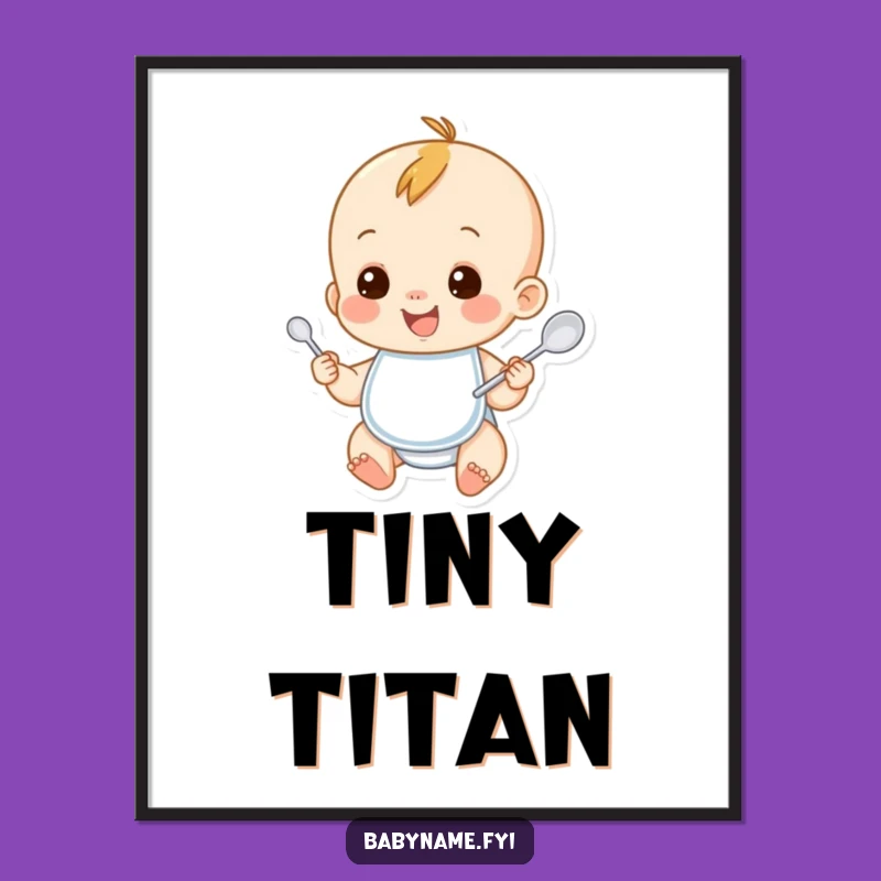 Funny Baby Bib Digital Art: Little Eater Wall Decor, Instant Humorous Gift