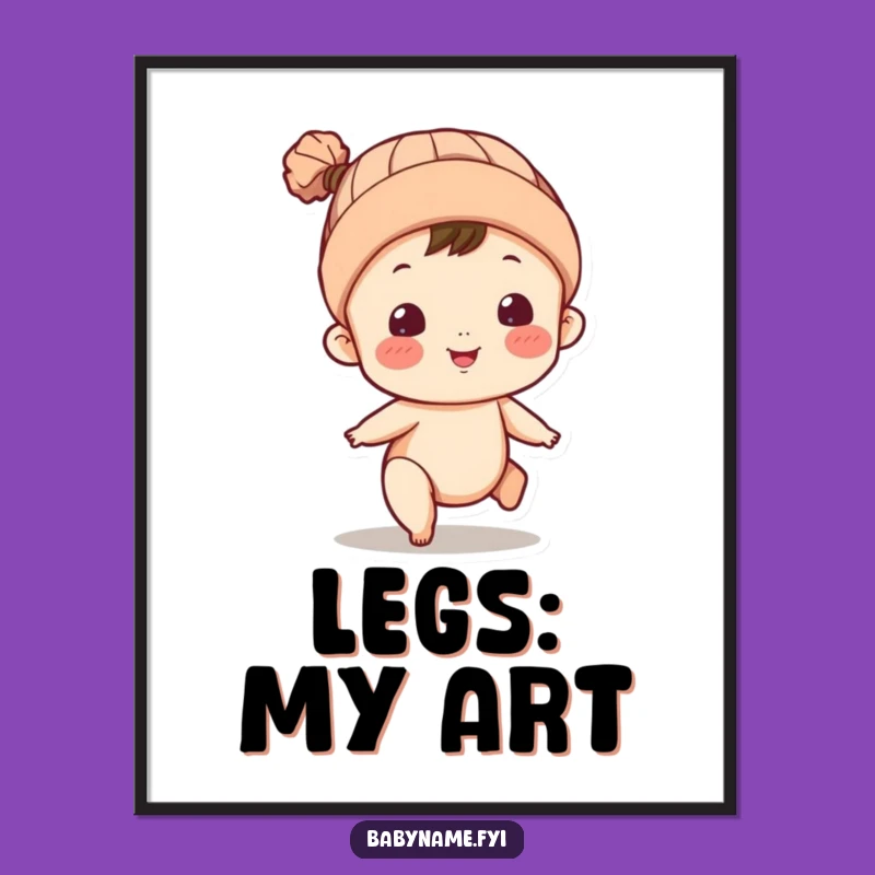 Funny Baby Kicking Legs Digital Print – Instant Playful Character Decor