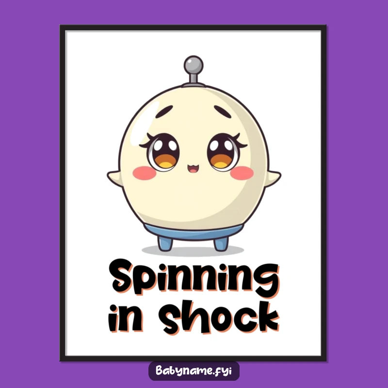 Funny Baby Mobile Digital Art - Surprised Spinner Print Gift