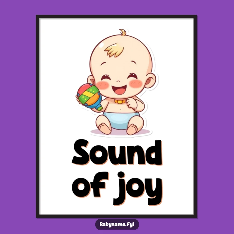 Funny Baby Rattle Digital Print – Instant Joyful Wall Art