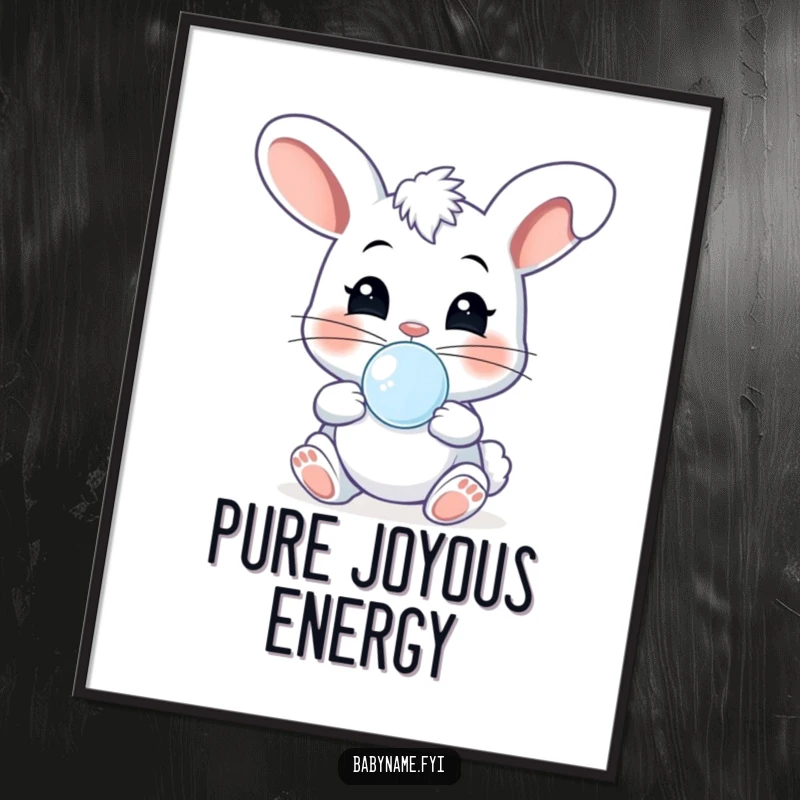 Funny cheeky baby bunny with pacifier, giggling and bouncing, captured in a moment of pure, infectious joy for digital art prints.