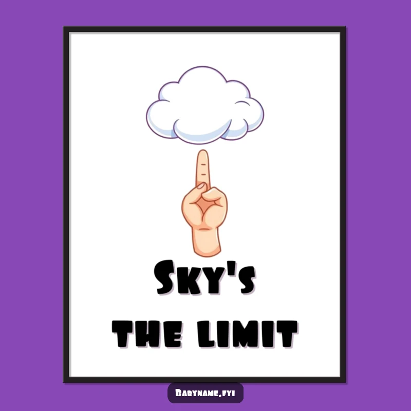 Funny Dreamscape Wall Art: Tiny Hand Cloud - Instant Funny Gift