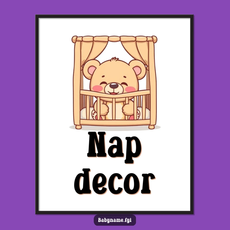 Funny Giggling Teddy Bear Crib Digital Art - Instant Baby Humor Wall Decor