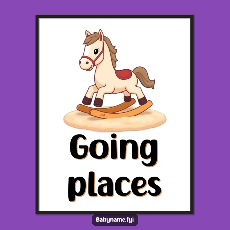 Funny Rocking Horse Digital Print - Instant Tiny Legs Gallop Art, Great Gift