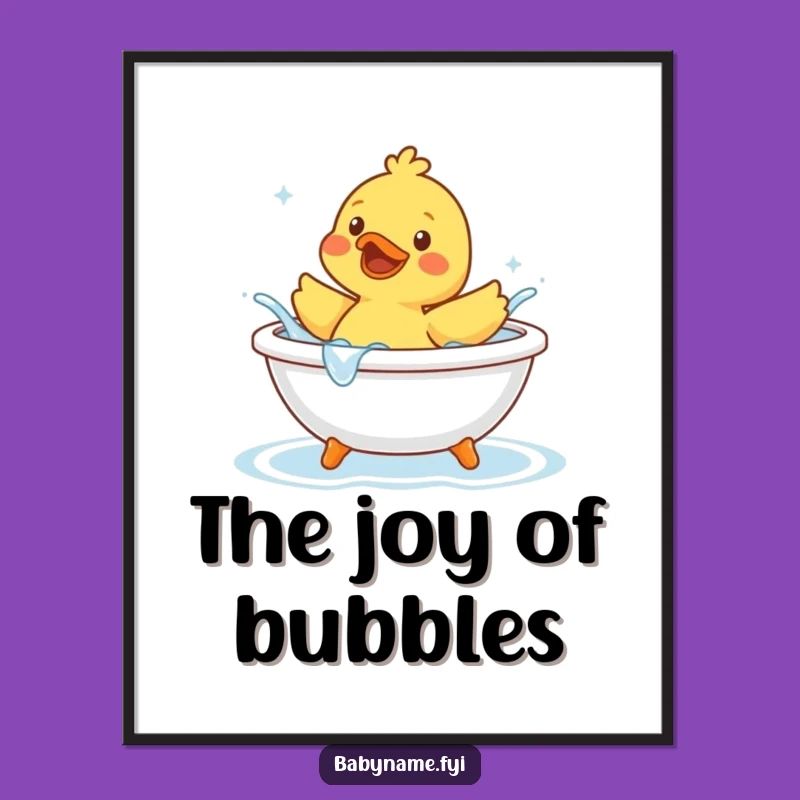 Funny Rubber Duck Splash Digital Art - Instant Bathtime Decor Print