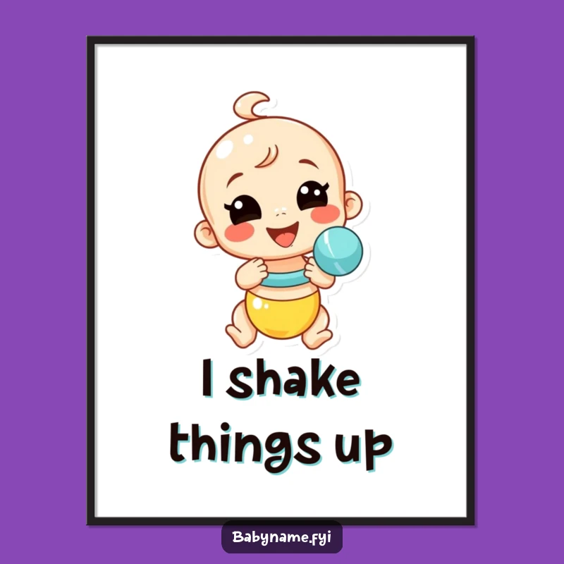 Funny Baby Rattle Digital Art - Energetic Shaker Print Gift