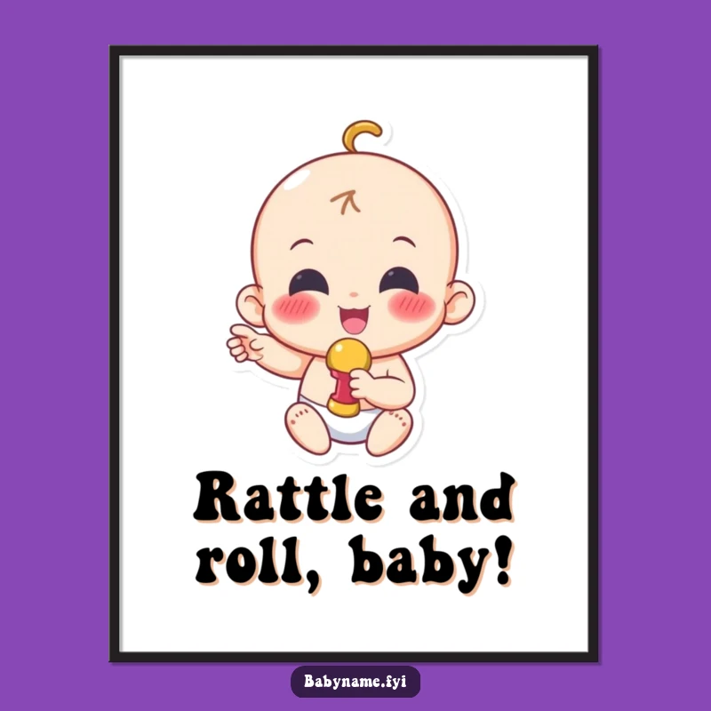 Funny Cheerful Baby Digital Art: Joyful Character Print for Instant Smiles