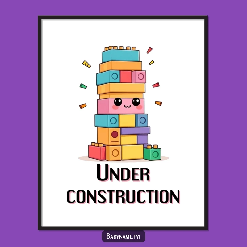 Funny Confused Blocks Digital Print - Instant Self-Building Art, Great Gift