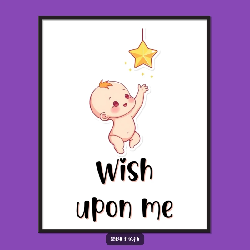Printable Funny Baby Star Reach Digital Art: Instant Inspiration
