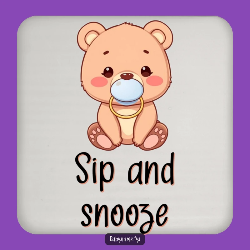 Funny Baby Bear Pacifier Coaster: Protect Surfaces with a Cute Cub