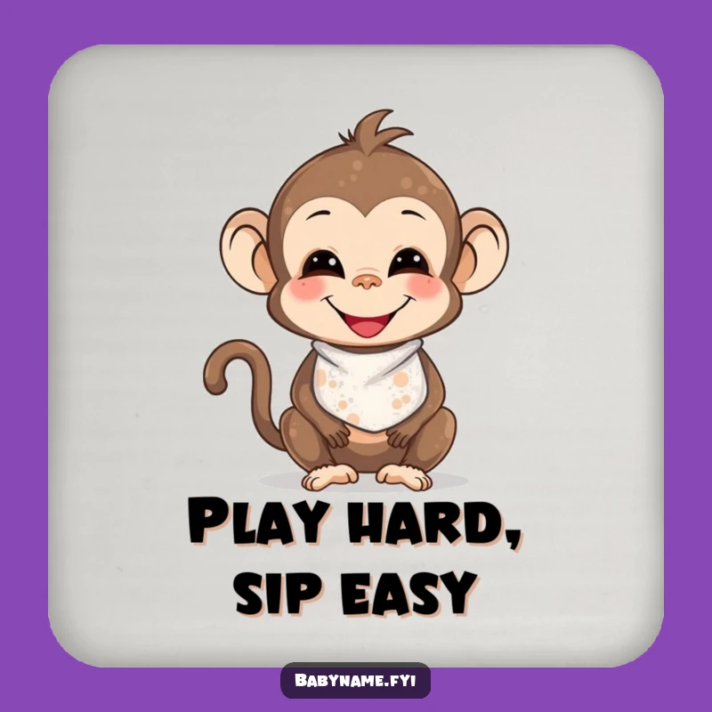Funny Baby Monkey Messy Coaster: Protect Surfaces with Playful Charm