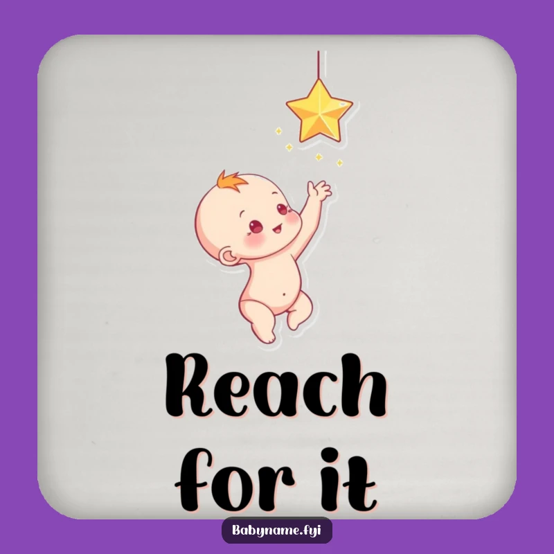 Funny Baby Star Reach Coaster Set: Protect Tables with Dreams