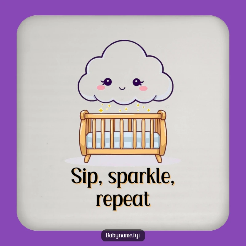 Funny Cloud Sprinkling Sparkles Coaster - Adorable Baby Shower Party Favor